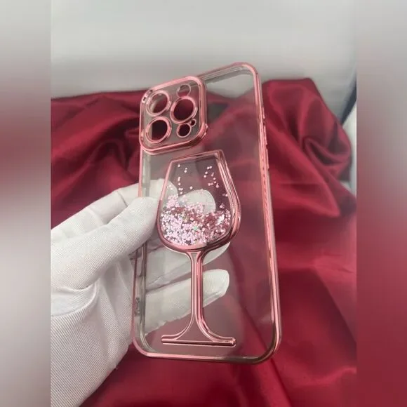 Glitter Wine Glass I-Phone 16 Pro Max Case - Picture 6 of 6